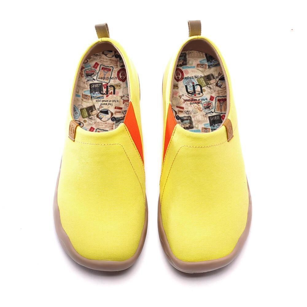 UIN Footwear Women Toledo Lemon Yellow Canvas loafers