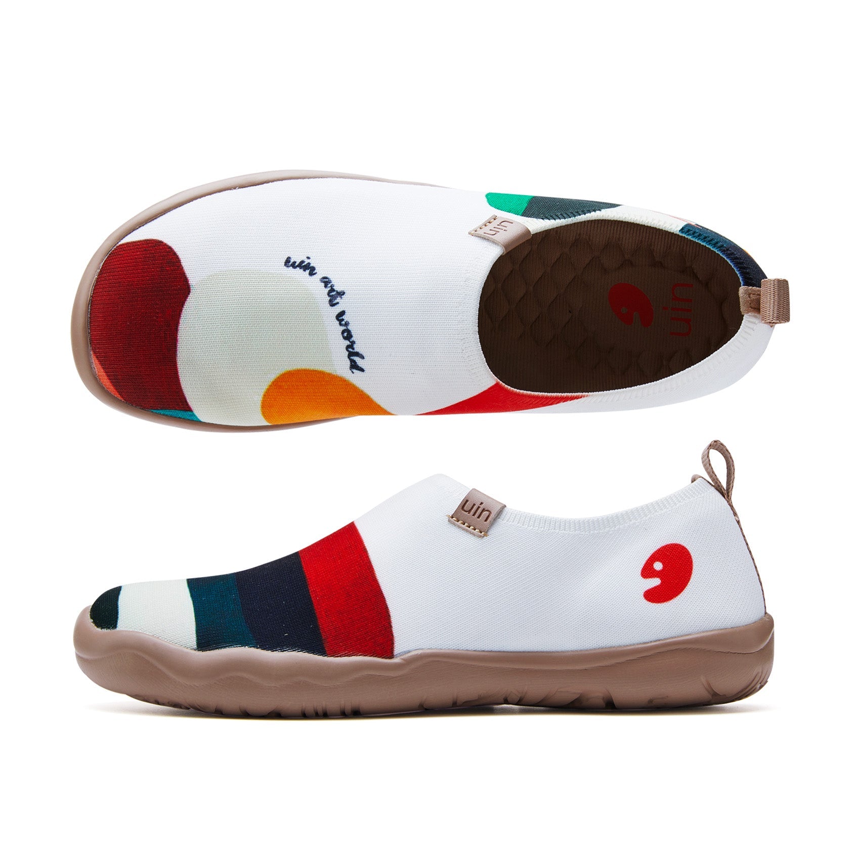 UIN Women's Art Painted Travel Shoes Slip On Casual Knit Loafers ...