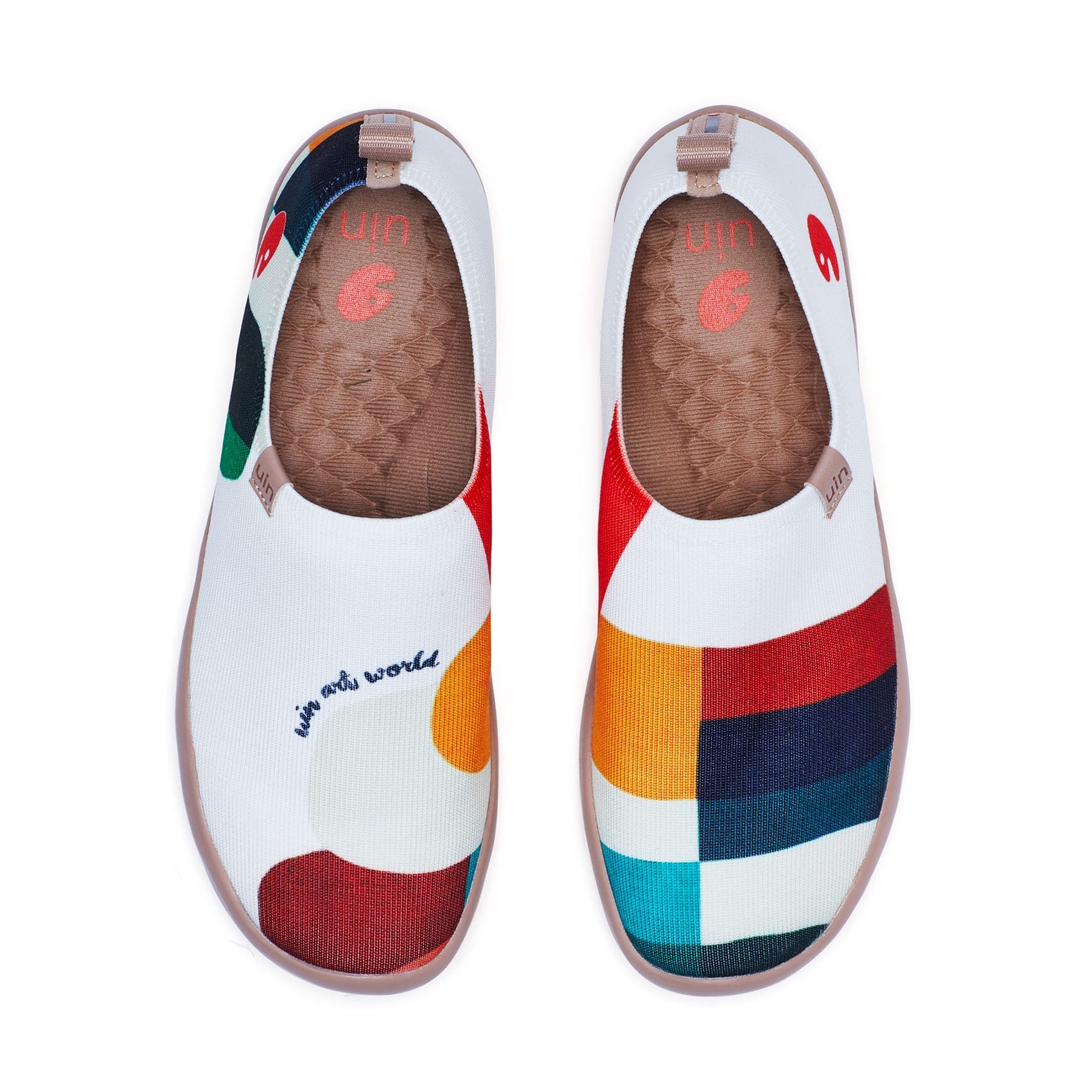 UIN Women's Art Painted Travel Shoes Slip On Casual Knit Loafers ...