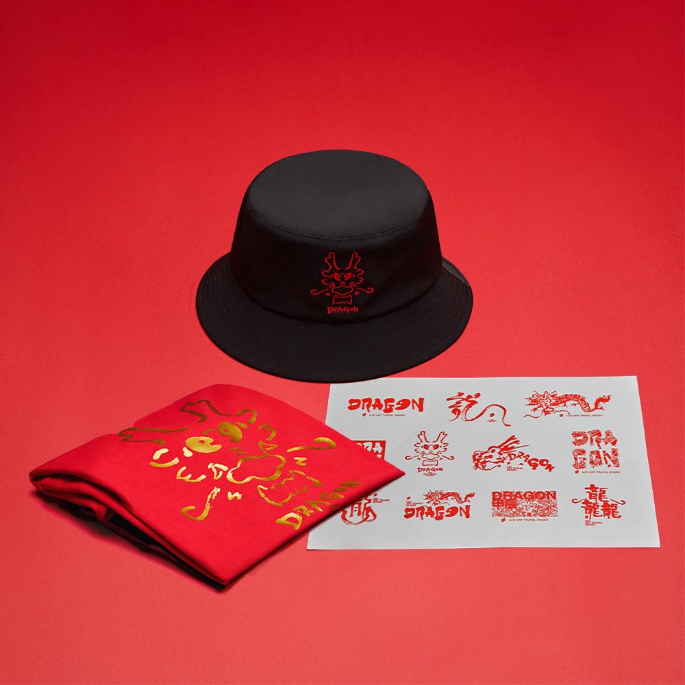 Dragon Year Gift Package A: Sticker+Bucket Hat+T-shirt