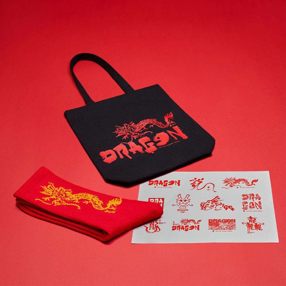 Dragon Year Gift Package C: Sticker+Shopping Tote+Sock