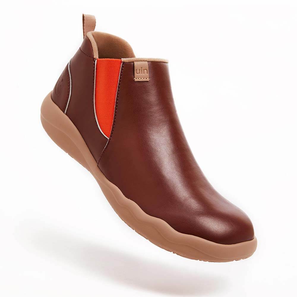 UIN Footwear Kid Granada Burgundy Split Leather Boots Kid Canvas loafers
