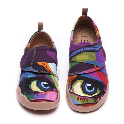 UIN Footwear Kid -Looking at You- Modern Art Painted Kids Casual Shoes Canvas loafers