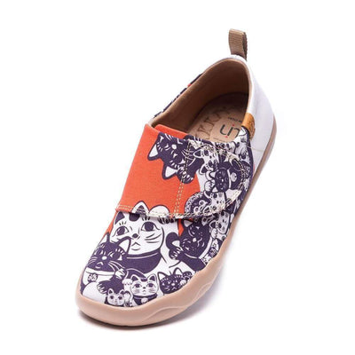 UIN Footwear Kid -Maneki neko- Art Designed kids Fashion Canvas Shoes Canvas loafers