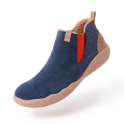 UIN Footwear Kid (Pre-sale) Granada Deep Blue Cow Suede Boots Kid Canvas loafers