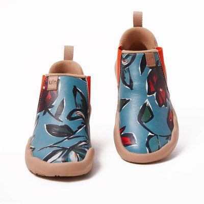 UIN Footwear Kid Rose in Blue Kid Canvas loafers