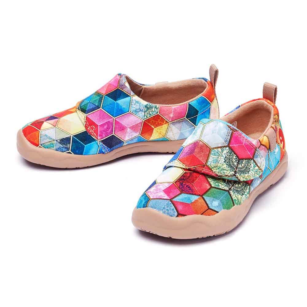 UIN Footwear Kid Stained Glass Kid Canvas loafers