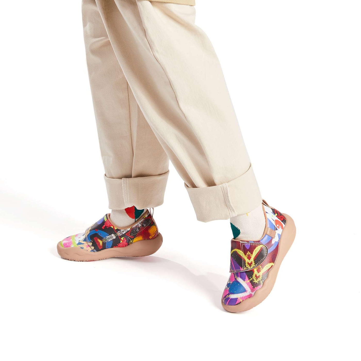 UIN Footwear Kid Watercolor Kingdom Kid Canvas loafers