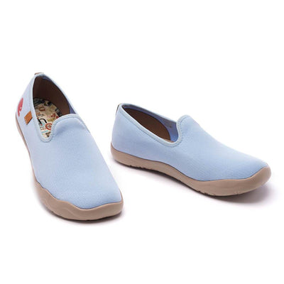 UIN Footwear Men Barcelona Knitted Light Blue Canvas loafers