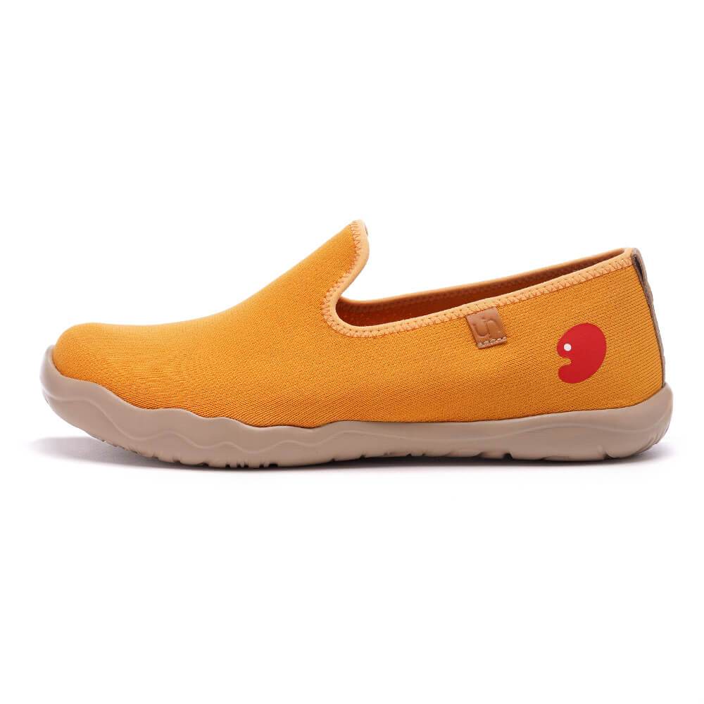 UIN Footwear Men Barcelona Knitted Orange Canvas loafers