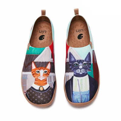 UIN Footwear Men (Pre-sale) Cat Couple Men Canvas loafers