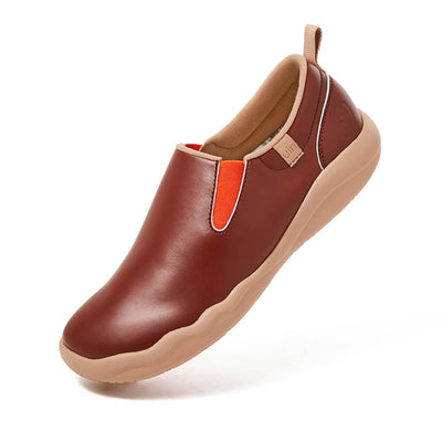UIN Footwear Men (Pre-sale) Cuenca Burgundy Split Leather Men Canvas loafers