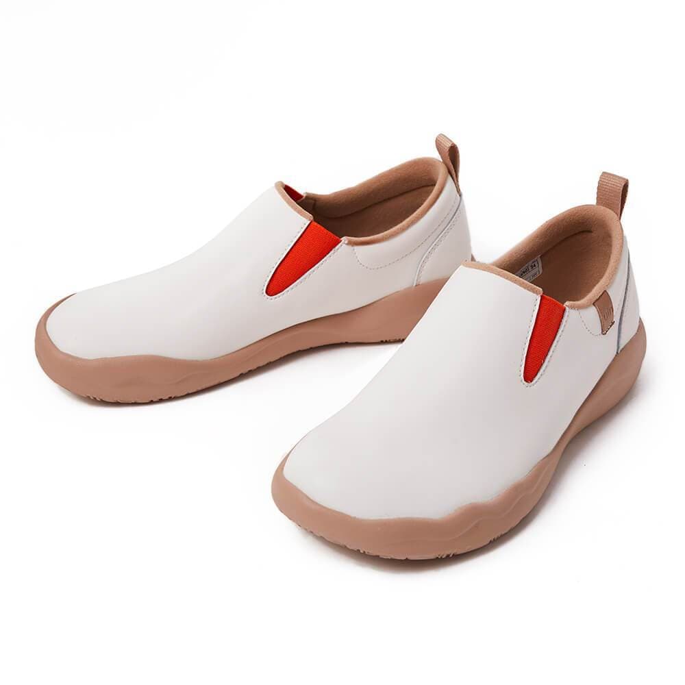 UIN Footwear Men (Pre-sale) Cuenca White Split Leather Men Canvas loafers