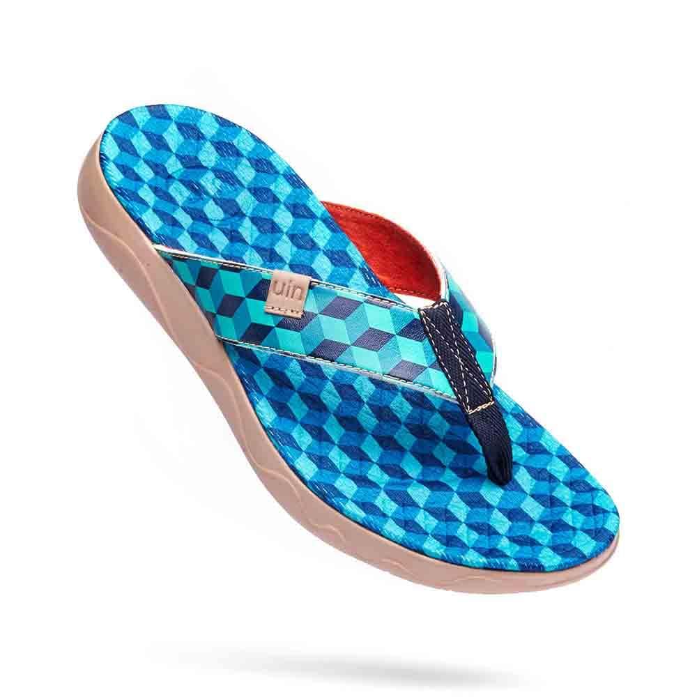 UIN Footwear Men Rubik's Cube Men Majorca Flip Flops Canvas loafers