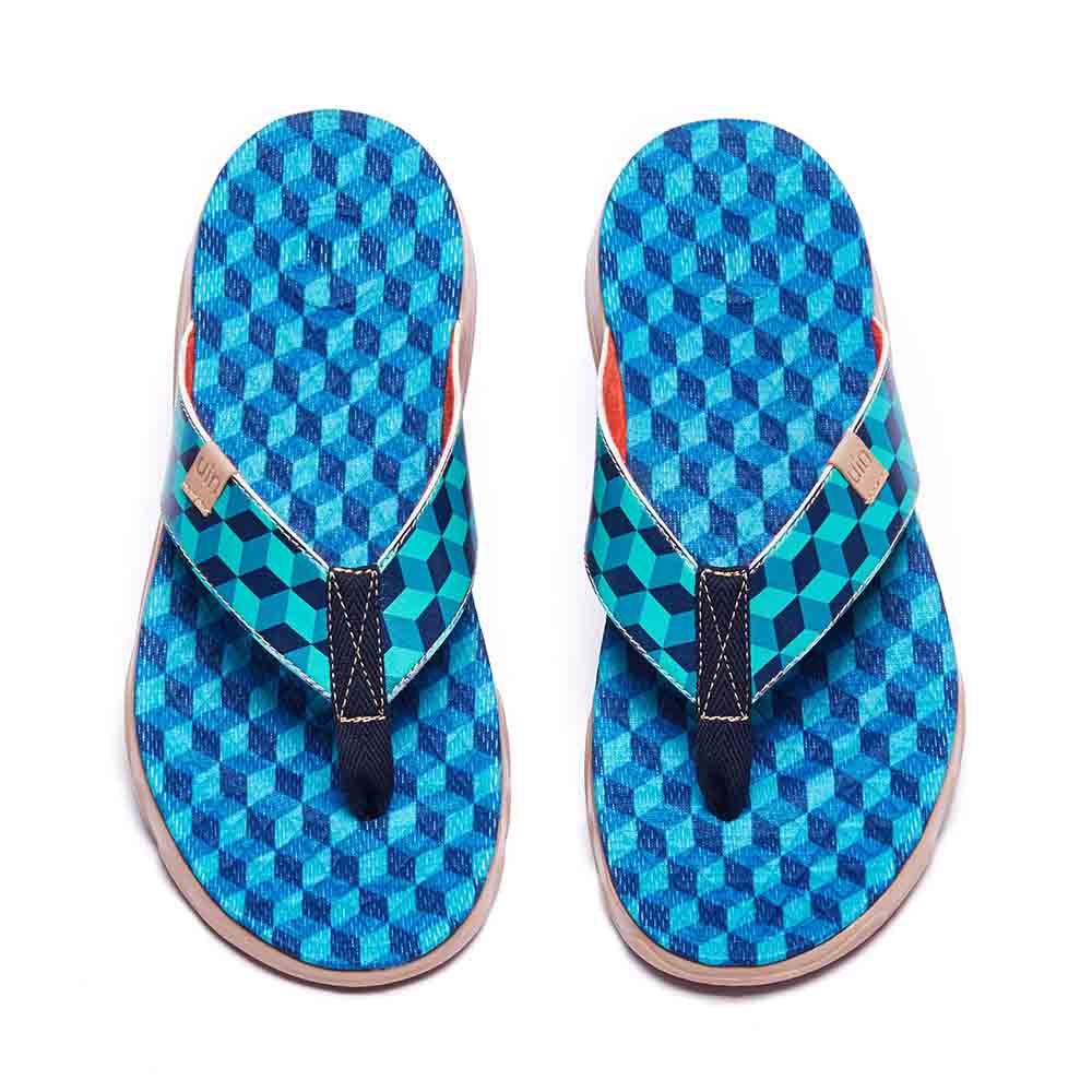 UIN Footwear Men Rubik's Cube Men Majorca Flip Flops Canvas loafers