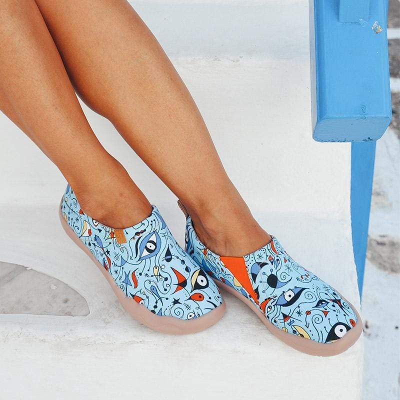 UIN Footwear Women Blue Ocean Canvas loafers