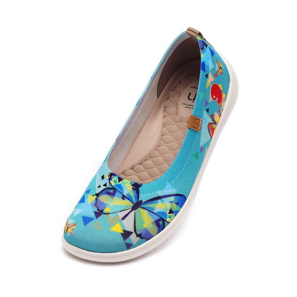 UIN Footwear Women Cubic Butterflies Canvas loafers