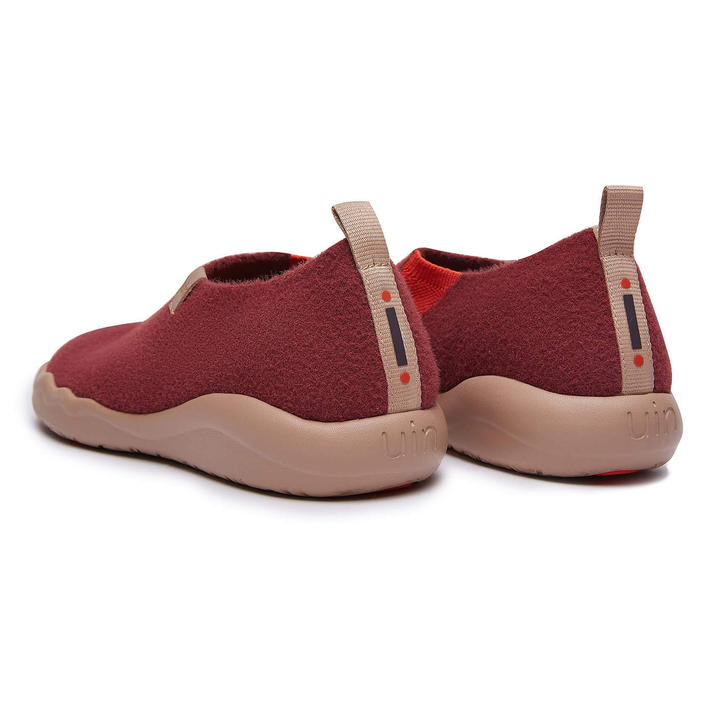UIN Footwear Women Fire Brick Knitted Wool Toledo II Canvas loafers