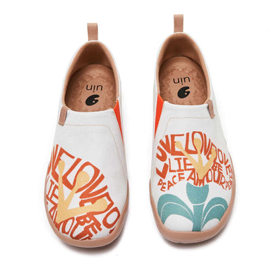 UIN Footwear Women Flowers of Hope Canvas loafers