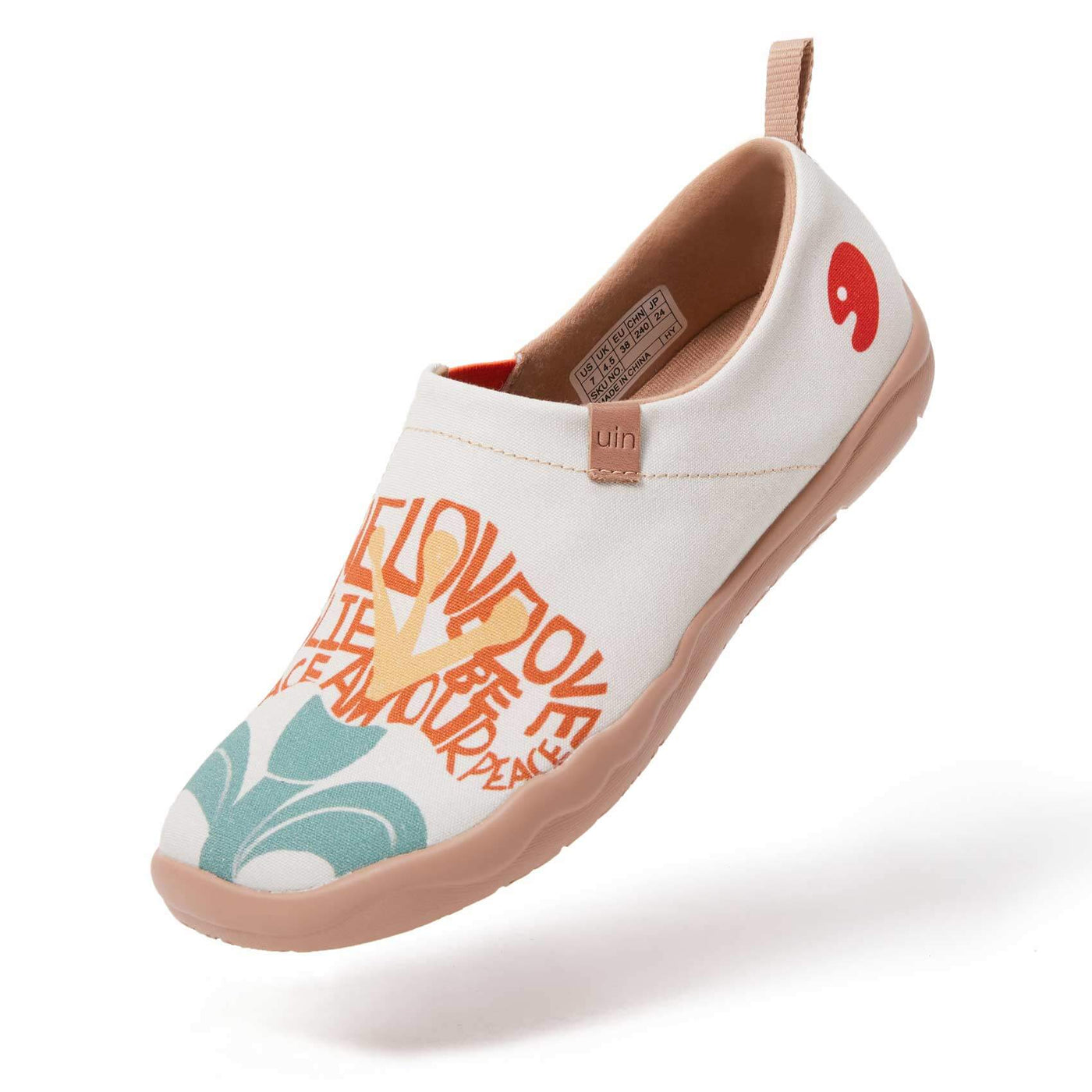 UIN Footwear Women Flowers of Hope Canvas loafers