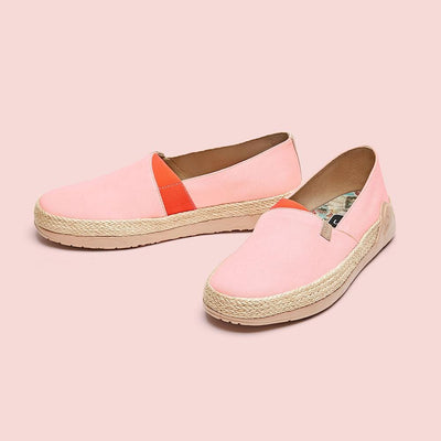 UIN Footwear Women Marbella Crystal Rose Canvas loafers