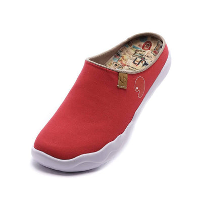 UIN Footwear Women Marbella Red Slipper Canvas loafers