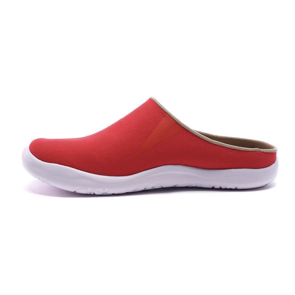 UIN Footwear Women Marbella Red Slipper Canvas loafers