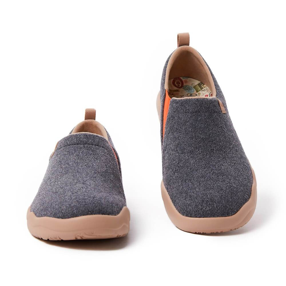 UIN Footwear Women (Pre-sale) Toledo II Deep Grey Wool Women Canvas loafers