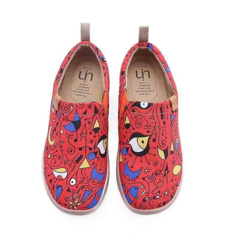 UIN Footwear Women Red Fire Canvas loafers