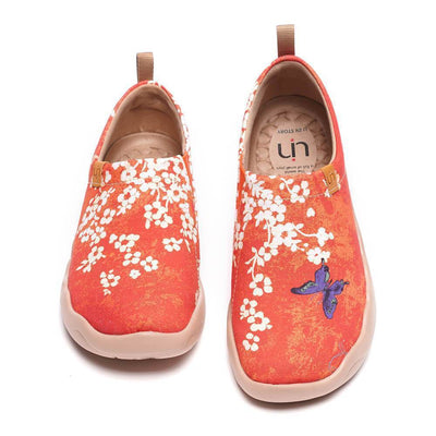 UIN Footwear Women -Sakura- Women Art Painted Walking Shoes Canvas loafers