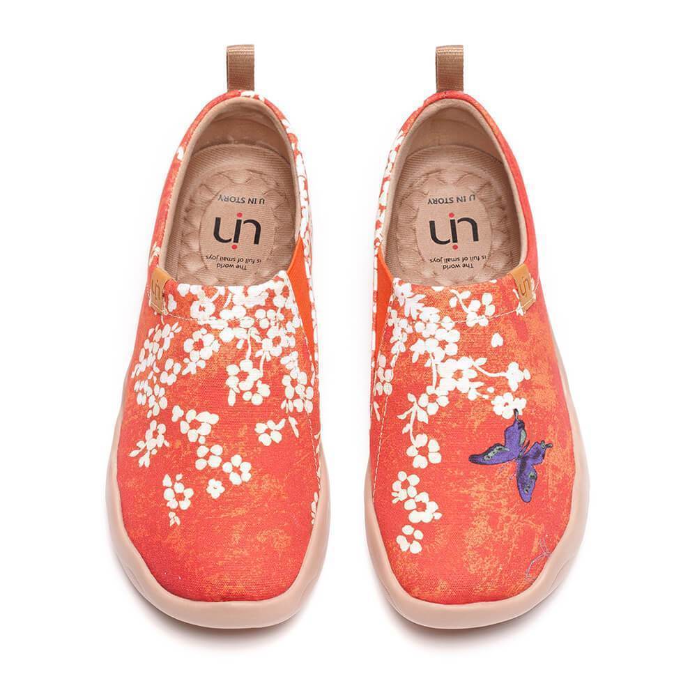 UIN Blossom Women's Fashion Floral Art Sneaker Painted Canvas Slip-On ...