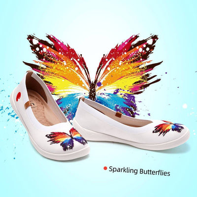 UIN Footwear Women Sparkling Butterflies Canvas loafers