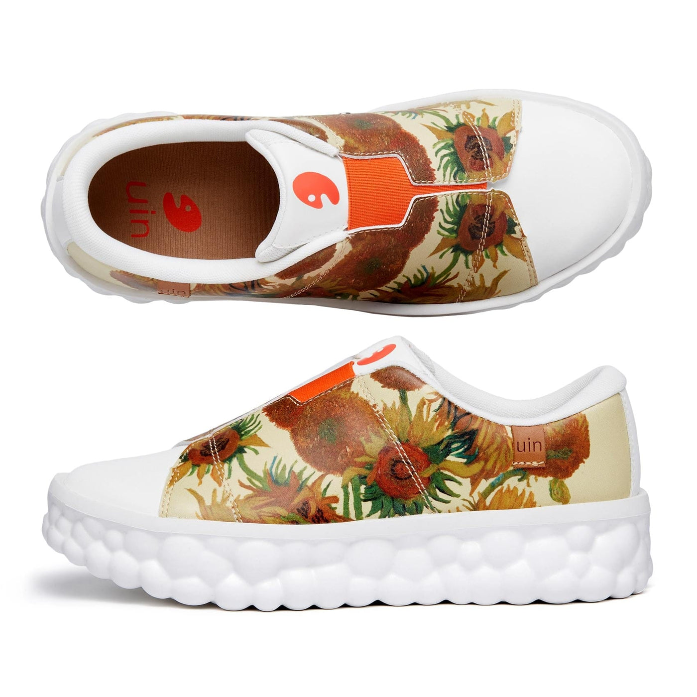 UIN Footwear Women Van Gogh Sunflowers Las Ramblas Women Canvas loafers