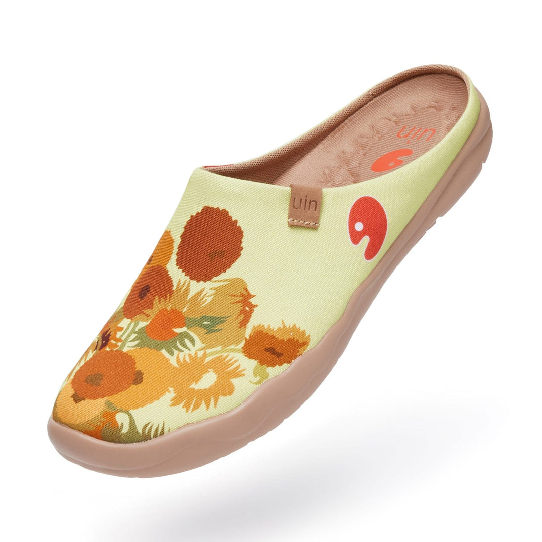 UIN Footwear Women Van Gogh Sunflowers V1 Malaga Slipper Women Canvas loafers