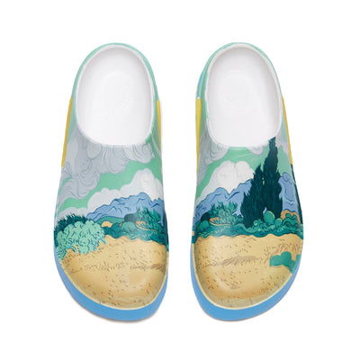 UIN Footwear Women Van Gogh Wheatfield with Cypresses Tenerife Women Canvas loafers